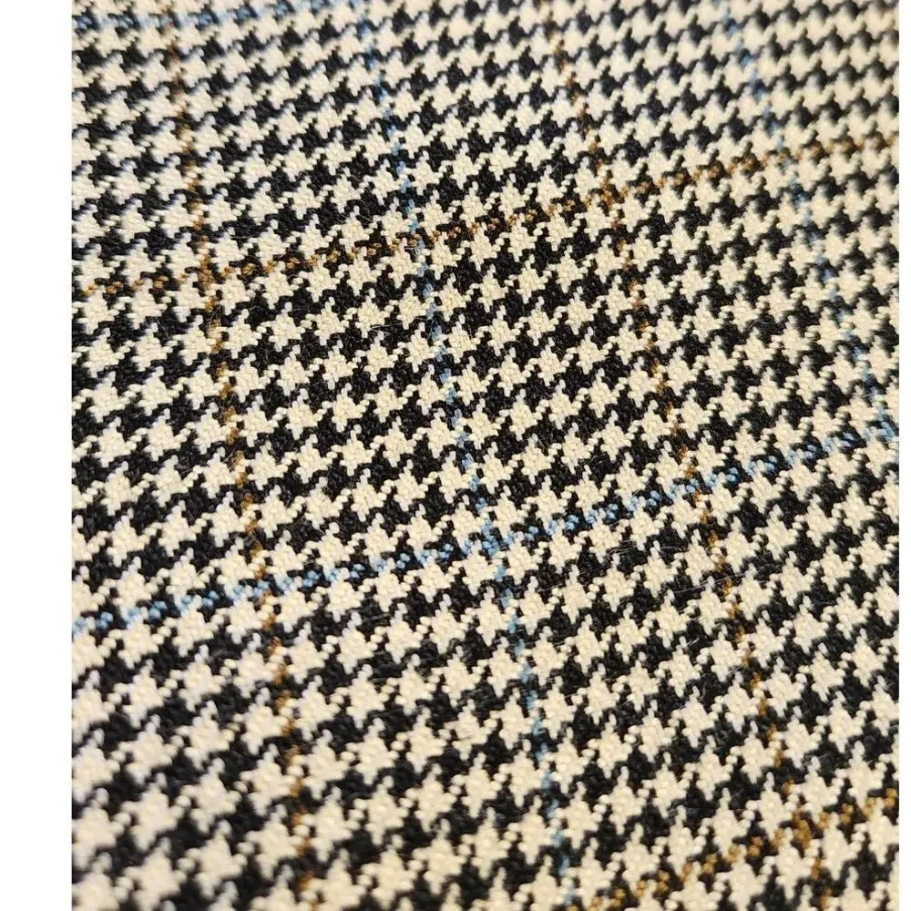 100% Silk Ralph Lauren Houndstooth 2 Button Blazer Sport Coat Men 42 Regular